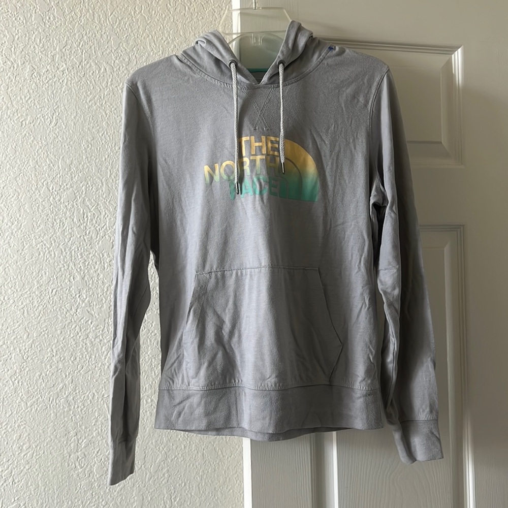 The North face light gray boys hoodie